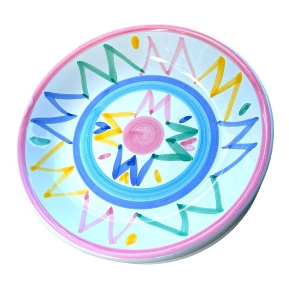 Set of 2 Pasta Salad Bowls - handpainted Italy VTG - Picture 1 of 4